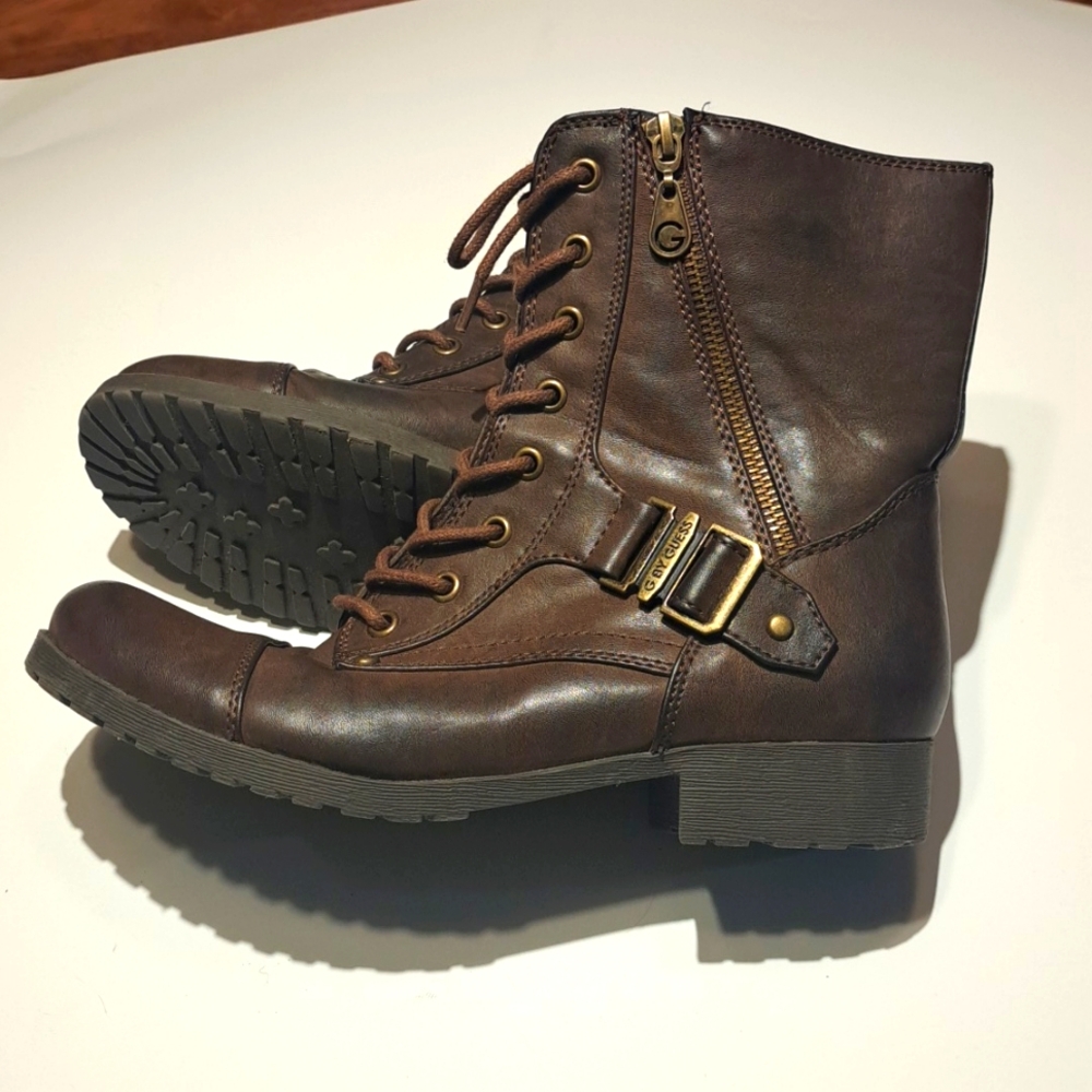 G by Guess lace up boots, women's size 9M